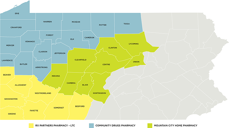 Rx Partners Service Area Map